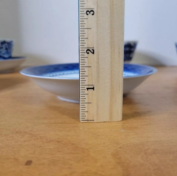 Vintage Vista Alegre Mottahedeh Blue 1824 Canton Cup And Saucer set Of 3 - Picture 10 of 13